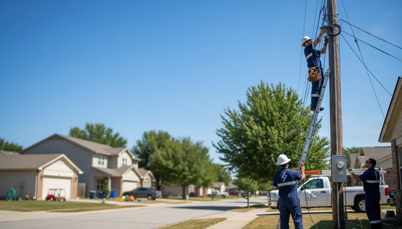 Residential electrician providing installation services in Morrow, AR